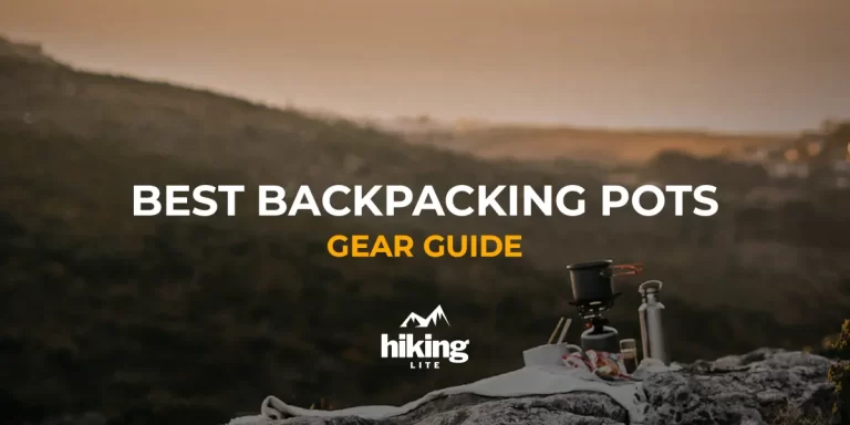 Best Backpacking Pots: A scenic sunset in a mountain region with a stove and pot