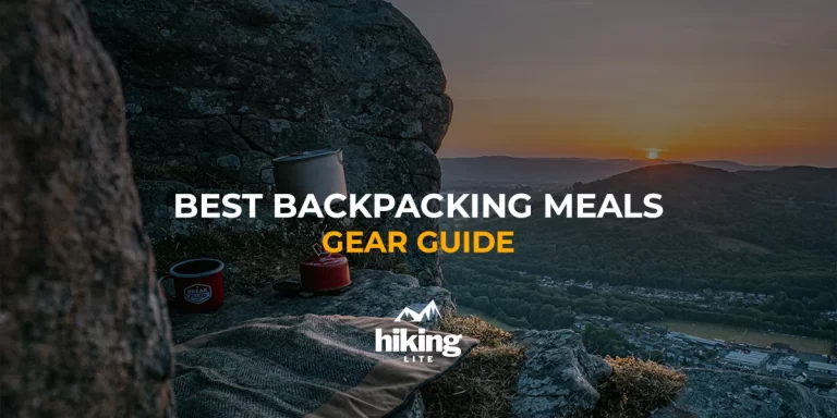 Best Dehydrated Backpacking Meals: Cooking dinner with water boiling on a mountain at sunset