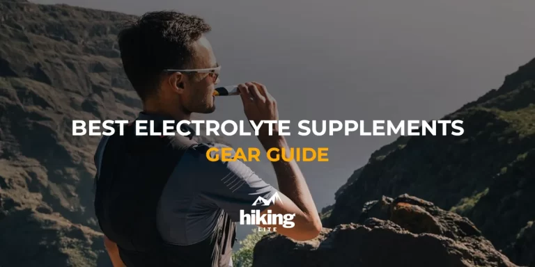 Best Electrolyte Supplements: Ultralight backpacker in the mountains taking electrolyte supplements while overlooking the sea