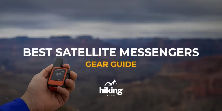 Best Satellite Messengers: Hiker holding a Garmin inReach Mini 2