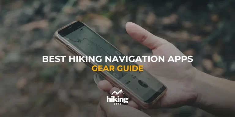 Hand Using Hiking Navigation App on Phone