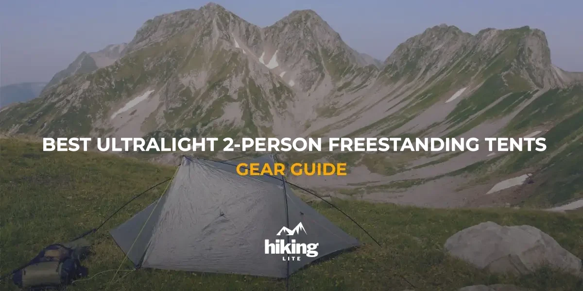 2-Person Backpacking Tents: Ultralight 2-person backpacking tent in front of a scenic mountain valley