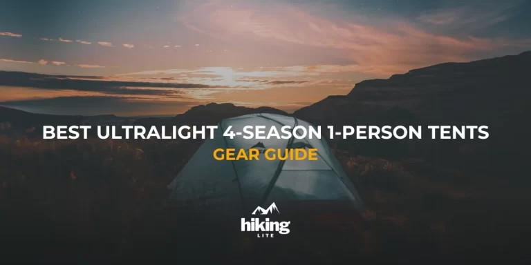 4-Season 1-Person Tents: Sunset in the mountains with MSR 4-season 1-person tent