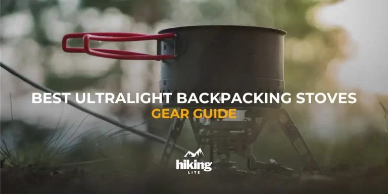 Best Ultralight Backpacking Stoves: Backpacking stove with an ultralight pot in a forest