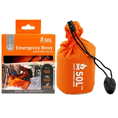 Ultralight Survival Blankets: SOL Emergency Bivvy with Rescue Whistle and Tinder Cord