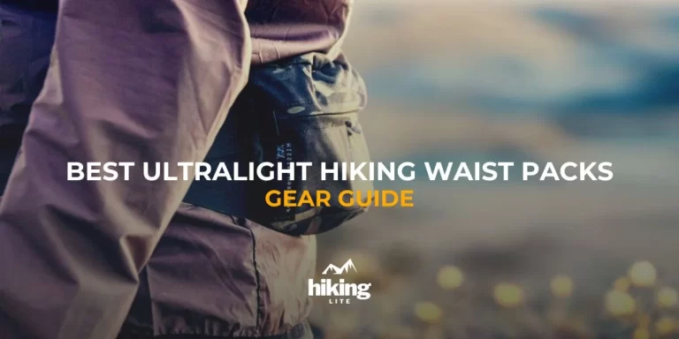 Hiker wearing a hiking waist pack up close