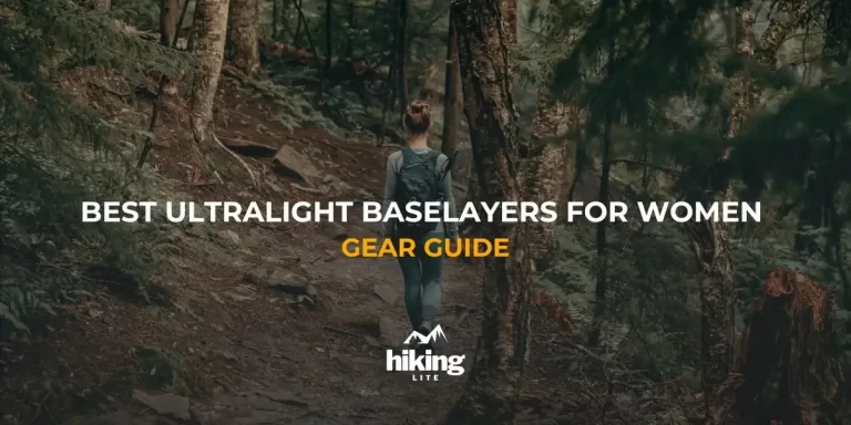 Baselayers for Hiking: Female forest hiker in ultralight hiking baselayer
