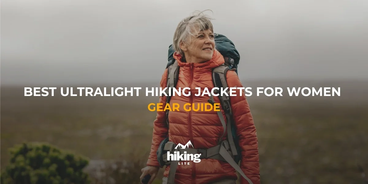 Hiking Jackets: Elderly hiker in a moorland with a hiking jacket and backpack
