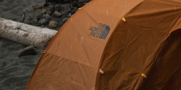 Tent Seam Sealing: A properly seam-sealed The North Face tent in the rain