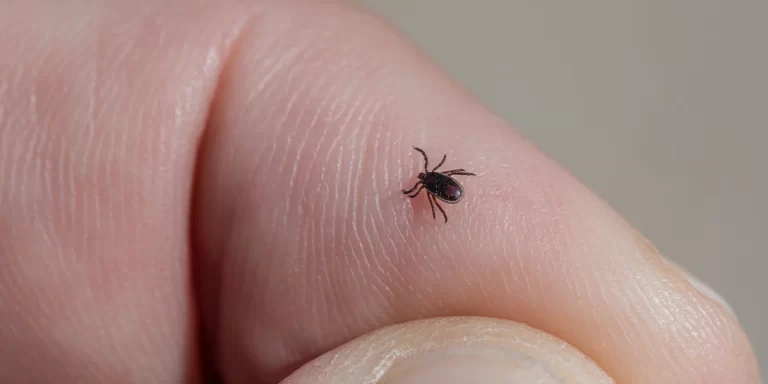 How to Use a Tick Removal Tool: A close-up of a tick on a person's hand