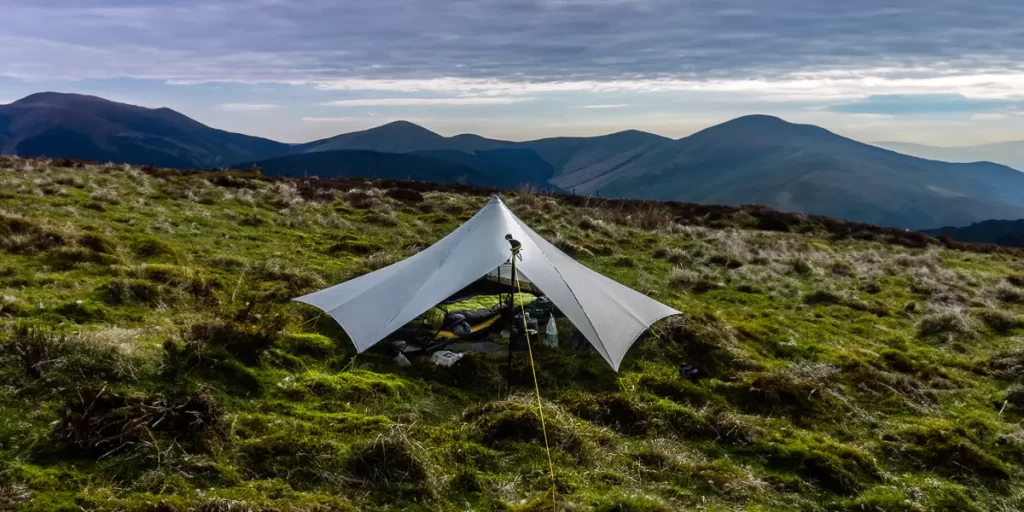 Tarp Camping on a Picturesque Hill in the UK
