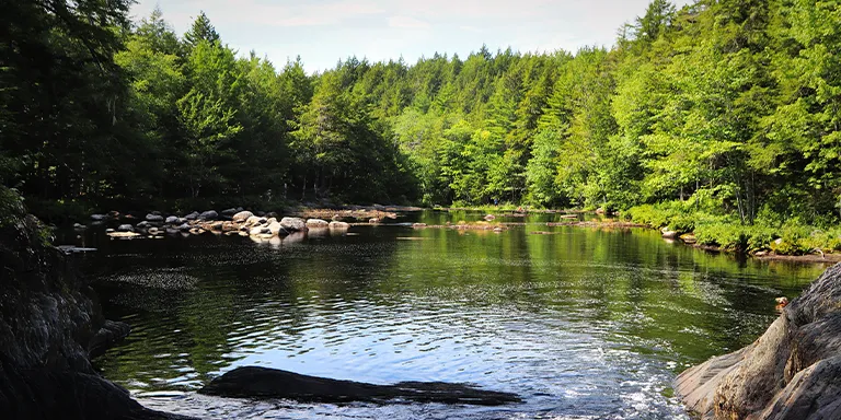 The Kejimkujik National Park Visitors Center in Annapolis, Nova Scotia provides a welcoming gateway to explore the park's wilderness along the Kejimkujik Main Parkway