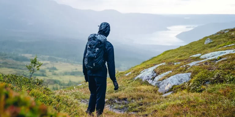 Backpacking in Sweden: A hiker in Mullfjallet, Åre, Sweden